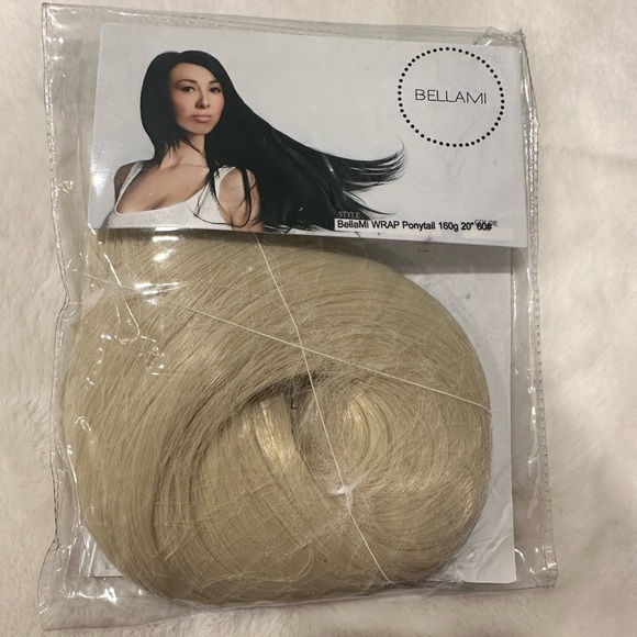 BELLAMI Other - Bellami faux wrap synthetic ponytail 20” color ash blonde never used
